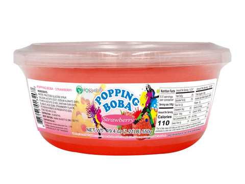 RETAIL SIZE - POPPING BOBA - STRAWBERRY | 1.21 LB