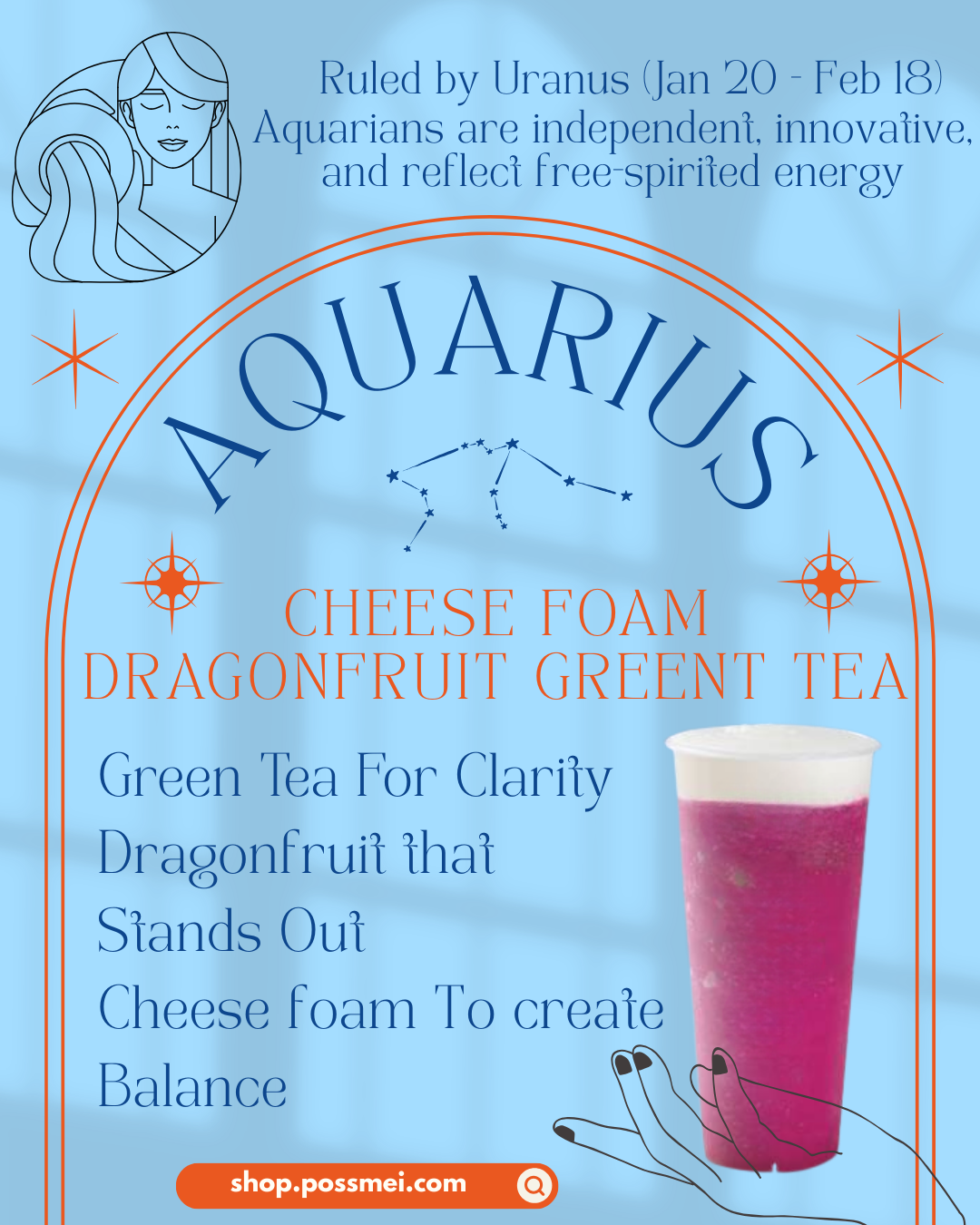 Aquarius Season Sips: Cheese Cream Dragonfruit Green Tea