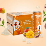 POPPING JACKY (POPPING BOBA DRINK) FAMILY SIZE - MANGO PASSION FRUIT GREEN TEA  240 ml *12 CANS/CTN