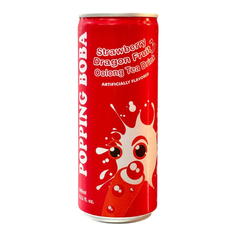 🎁 POPPING JACKY (POPPING BOBA DRINK) - SINGLE CAN STRAWBERRY DRAGON FRUIT OOLONG TEA (100% off)