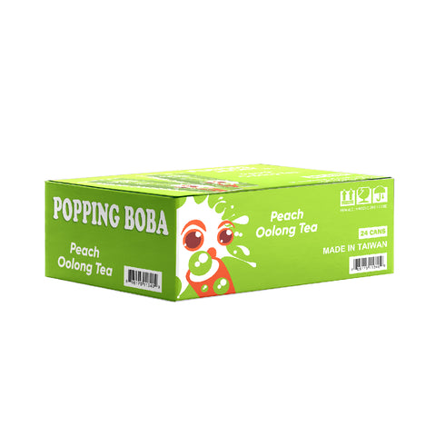 POPPING JACKY (POPPING BOBA DRINK) PARTY SIZE - PEACH OOLONG TEA  240ML*24 CANS/CTN
