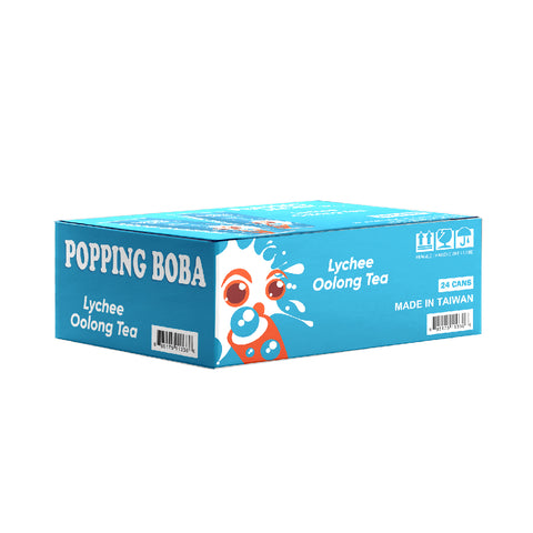 POPPING JACKY (POPPING BOBA DRINK) PARTY SIZE - LYCHEE OOLONG TEA  240ML*24 CANS/CTN