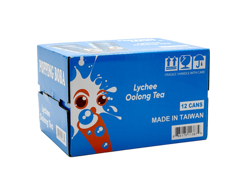 POPPING JACKY (POPPING BOBA DRINK) SMALL SIZE - LYCHEE OOLONG TEA  240 ml *12 CANS/CTN