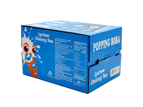 POPPING JACKY (POPPING BOBA DRINK) SMALL SIZE - LYCHEE OOLONG TEA  240 ml *12 CANS/CTN