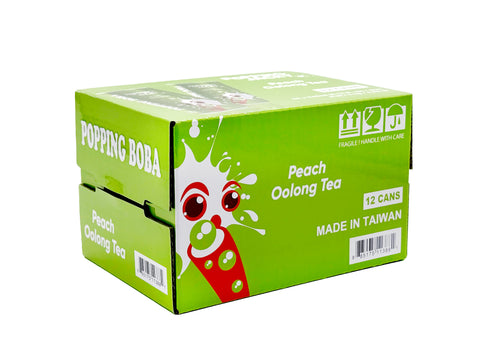POPPING JACKY (POPPING BOBA DRINK) SMALL SIZE - PEACH OOLONG TEA  240 ml *12 CANS/CTN