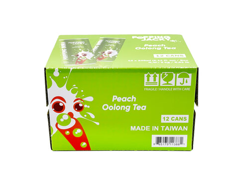 POPPING JACKY (POPPING BOBA DRINK) SMALL SIZE - PEACH OOLONG TEA  240 ml *12 CANS/CTN
