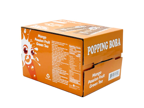 POPPING JACKY (POPPING BOBA DRINK) SMALL SIZE - MANGO PASSION FRUIT GREEN TEA  240 ml *12 CANS/CTN