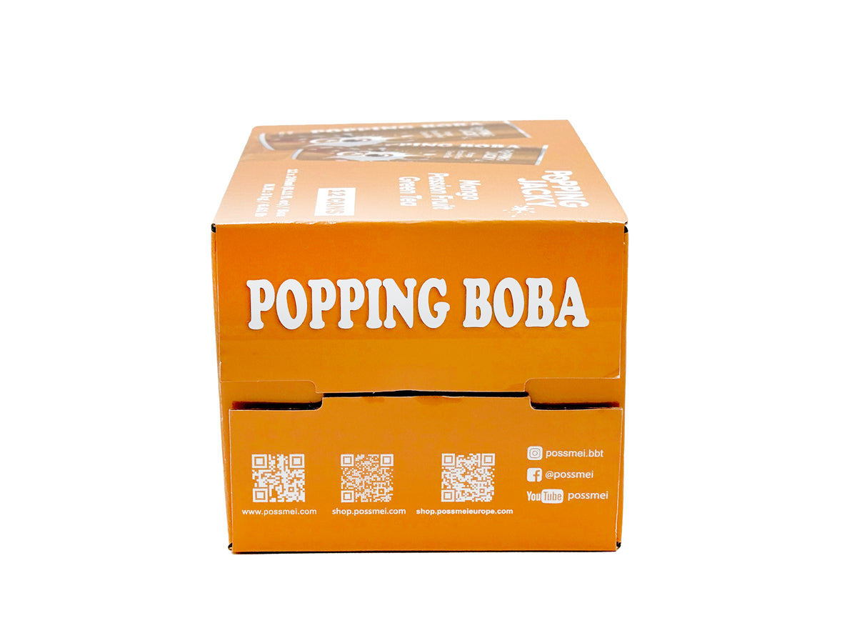 POPPING JACKY (POPPING BOBA DRINK) FAMILY SIZE - MANGO PASSION FRUIT GREEN TEA  240 ml *12 CANS/CTN