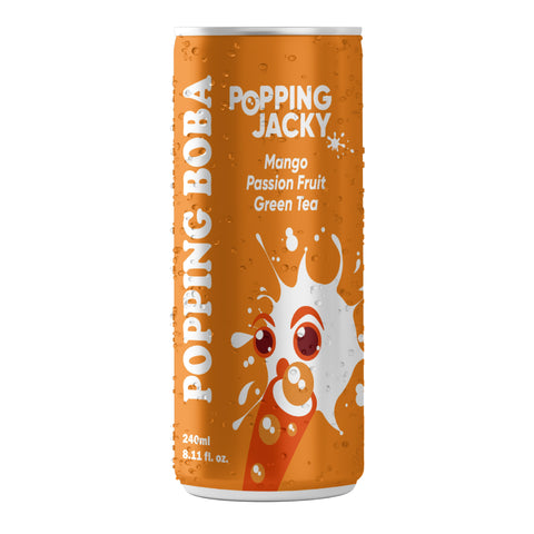 🎁 POPPING JACKY (POPPING BOBA DRINK) - SINGLE CAN MANGO PASSIONFRUIT GREEN TEA (100% off)